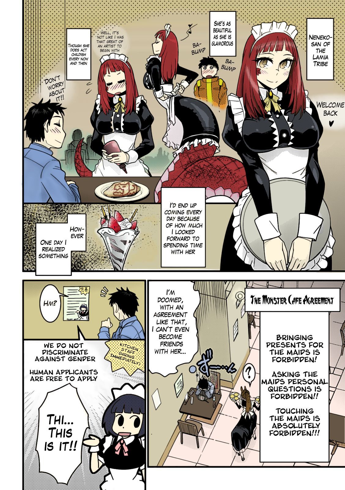 [kuroshiki] Mo cafe yori Ai O komete Mit love, die monster cafe (bessatsu :Comic: unreal monster musume PARADIES vol. 4) [the Lusty lady project] [colorized] [decensored] [digital]