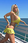 busty 3d Blonde Babe zeigt Ihr riesige Titten unter Bikini im freien Teil 472