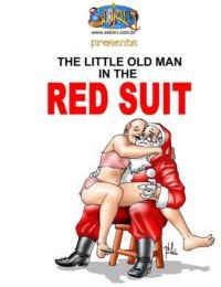 seiren wenig alt Mann in Rot Anzug
