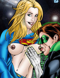 grün Laterne und supergirl haben ein kosmische ficken